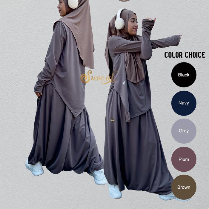 Gambar Rok Celana Olahraga Sirwal Wanita Muslimah Jersey - brown dari suve kids undefined Tokopedia