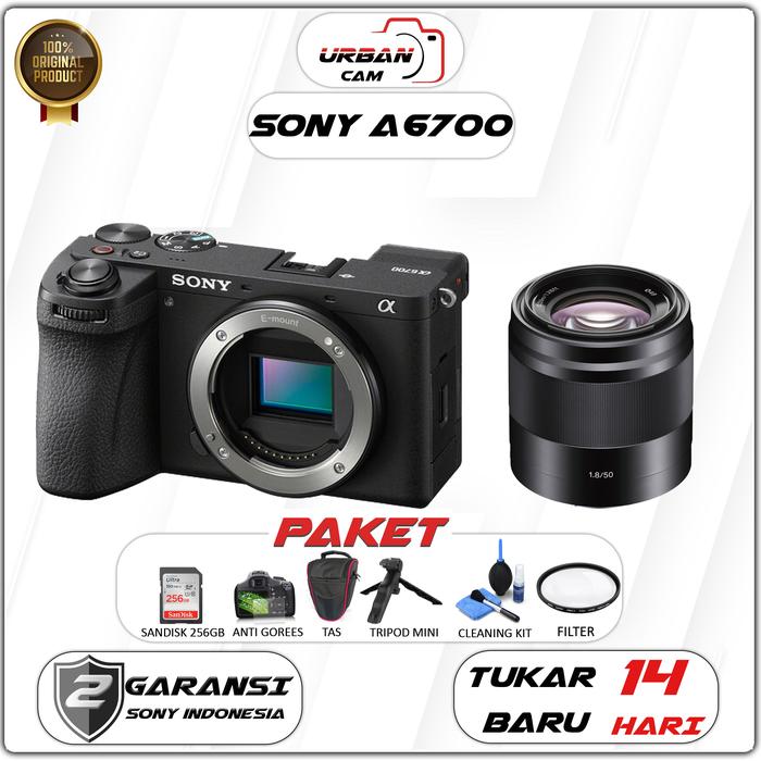 Gambar Sony Alpha A6700 KIT  E 18-135mm f3.5-5.6 OSS / SONY A6700 BODY / SONY A6700 KIT - KIT E50MMF1.8, PAKET256GB dari UrbanCam undefined Tokopedia
