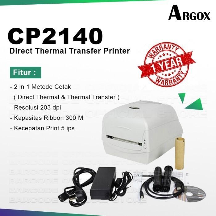 Gambar Printer Barcode Argox CP2140 / CP-2140 ( Hitam ) Cetak Label Sticker - Putih dari Barcode Store Solutions undefined Tokopedia