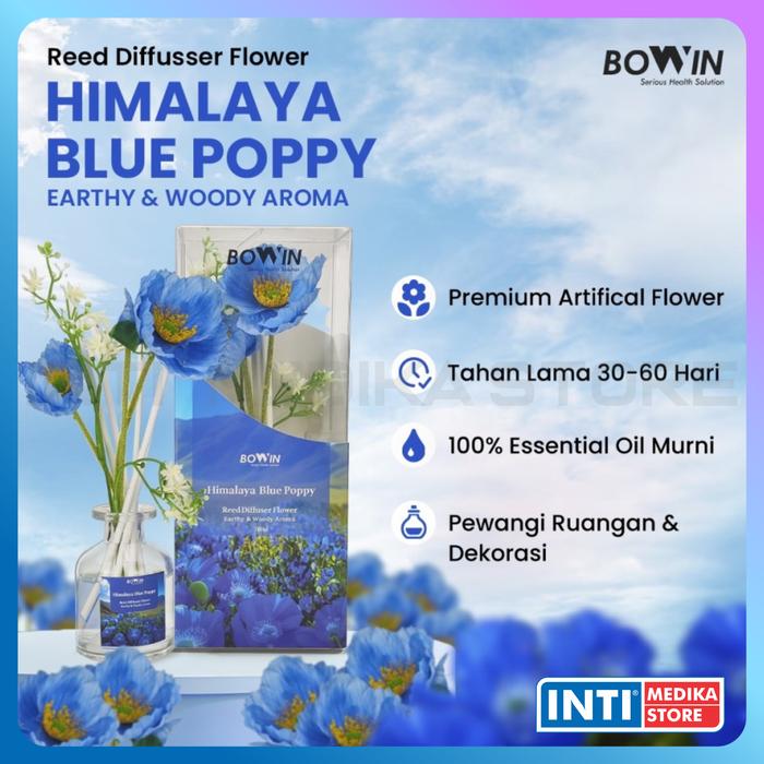 Gambar BOWIN - Pengharum Ruangan Aromaterapi REED DIFFUSER FLOWER | Essential Oil Pewangi Serbaguna - Himalaya Blue dari INTI MEDIKA STORE Kota Bandung Tokopedia
