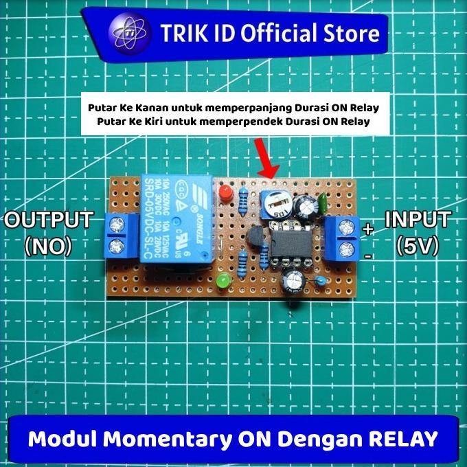 Gambar Modul Momentary ON dengan Relay 5V / 12V - 0 s/d 24 Detik, Tanpa Box 12V dari Siguelektro undefined Tokopedia