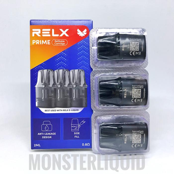 Gambar REFILLABLE CARTRIDGE RELX PRIME AUTHENTIC ISI 3 PCS - 0.8 Ohm dari MONSTERLIQUID undefined Tokopedia