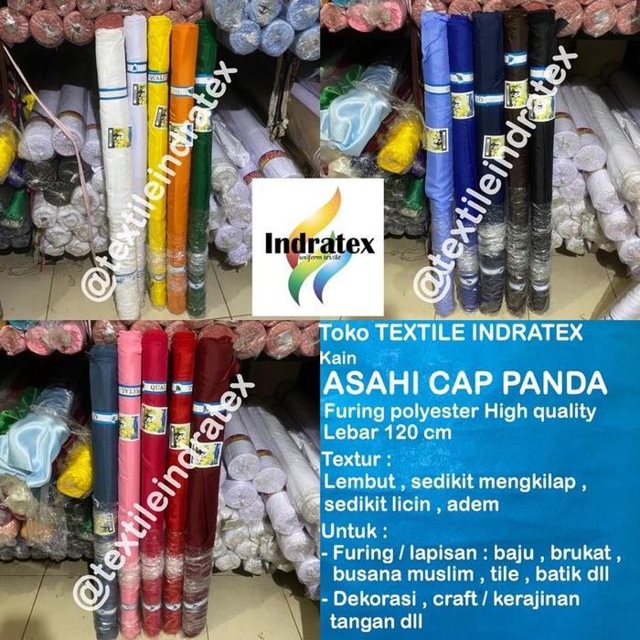 Gambar ( per 1 roll ) kain furing asahi cap panda lebar 120 cm bahan lapisan tas rok baju gamis hycon kantong celana dekorasi dari CV ARSTORE undefined Tokopedia