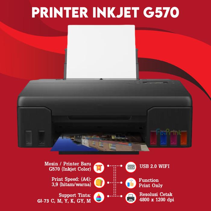 Gambar Printer Canon PIXMA G570 G-570 Inkjet Photo Tinta 6 Warna GI73 WiFi - G570 dari FixPrint Plus undefined Tokopedia
