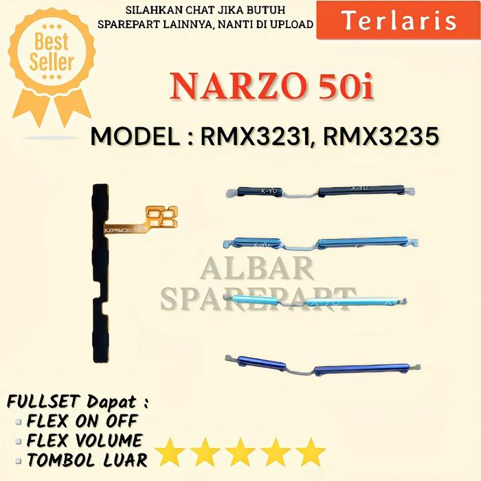 Gambar FLEXIBLE ON OFF VOLUME REALME NARZO 50i I RMX3231 RMX3235 TOMBOL POWER - FULLSET dari Al-bar undefined Tokopedia