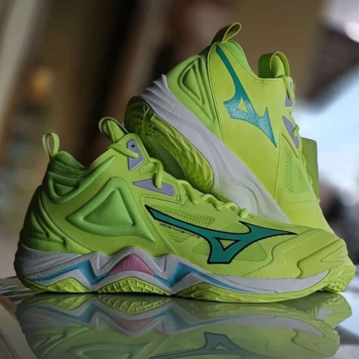 Promo mizuno wave momentum mid green stabilo Hijau, 44 Kab