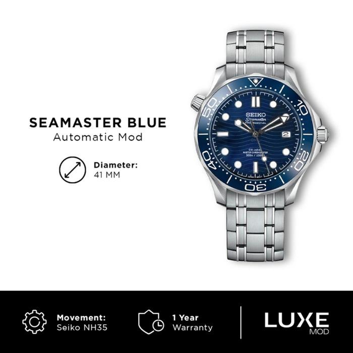 MOD 時計　自動巻き SEIKO MOD 自動巻き NH35 ブルー YGコンビ