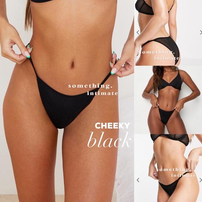 Gambar H&M Seamfree Seamless Solid Invisible Raw Cut Seamless Thong Cheeky G-String No Line Panty Underwear Cd Mini Hot Lingerie G String - CHEEKY Black dari dinacitromall undefined Tokopedia