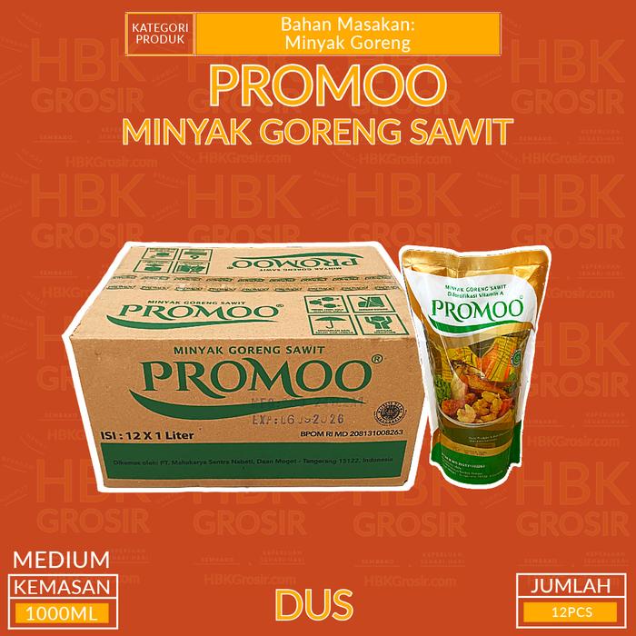 Gambar Minyak Goreng Sawit Promoo Kemasan Pouch Medium 1000ML - DUS dari HBKGrosir undefined Tokopedia