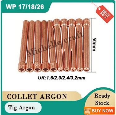 Gambar Collet & Collet Body Argon (1,6mm/2.0mm/2.4mm/3.2mm)Tig Torch WP 17/18/26 perlengkapan las - collet, 2.0mm dari Michelle craft undefined 3 Tokopedia
