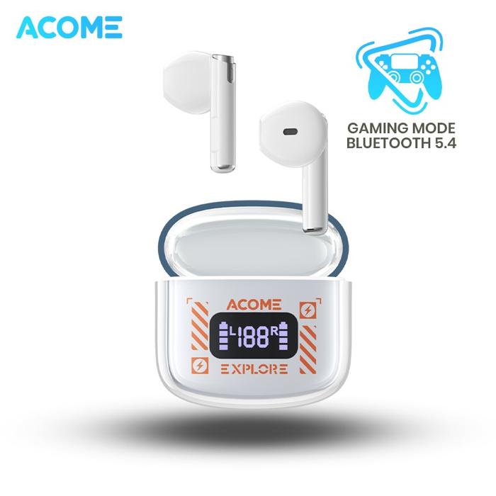 Gambar Acome TWS Headset Earphone Bluetooth 5.4 Support Gaming Mode IPX4 Waterproof 4 Gram Ultra Light Inpods AT01 PRO Original - Garansi Resmi - Putih dari ACOME IOT INDONESIA undefined Tokopedia