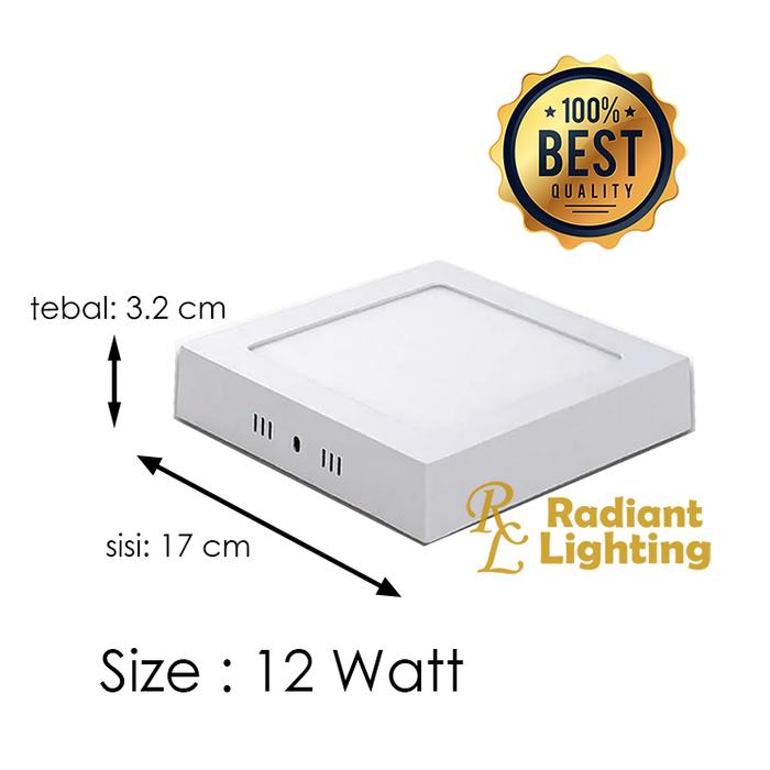 Gambar Lampu Downlight LED Panel Outbow Elegant Bulat 6W 12W 18W 24W - Kotak - 12 Watt, 3000K-WarmWhite dari Radiant Lighting undefined Tokopedia