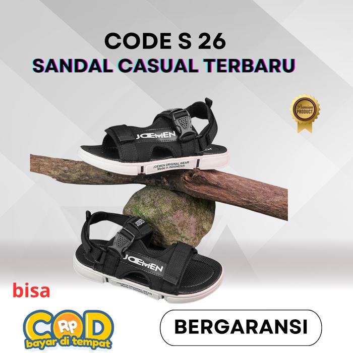Gambar Sandal gunung pria JOEMEN S 26 terbaru terlaris berkualitas - hitam putih, 43 dari dunia custom is store undefined Tokopedia