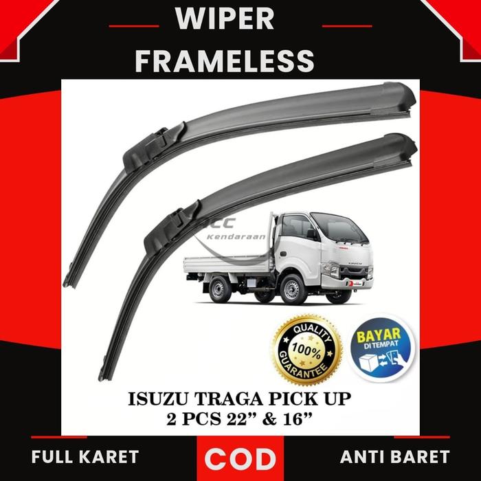 Gambar Wiper Frameless Isuzu Traga Pickup PU/Traga Box/Traga Blind Van 1 Set - PU 22"+16" dari ACC Kendaraan undefined Tokopedia