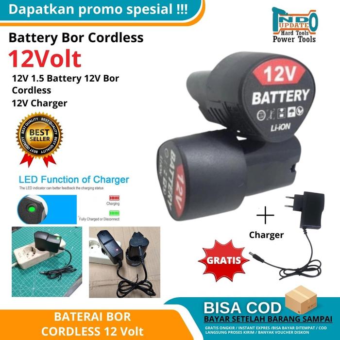 Gambar Batu Baterai Mesin Bor 12v Cordless Casan Batre 12 volt Drill Batere - HANYA BATERAI dari indo update Mart undefined Tokopedia