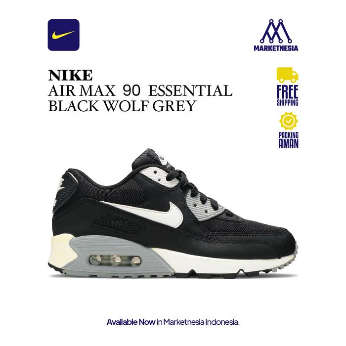 Promo Nike Air Max 90 Essential Black Wolf Grey 100% Original BNIB 37 di  Marketnesia Tokopedia
