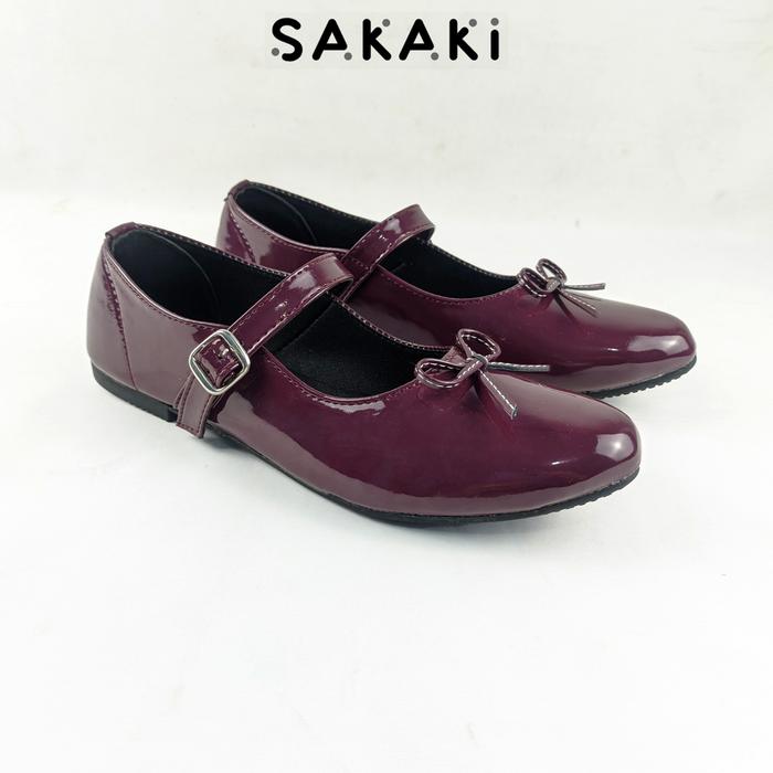 Gambar SAKAKI THALYA - Sepatu Wanita Flatshoes Gesper Pita - BURGUNDY, 37 dari SANDALOVIC undefined Tokopedia