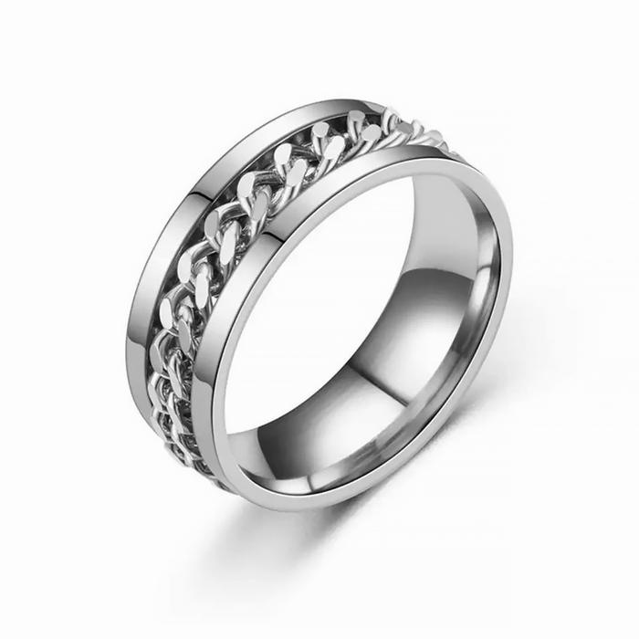 Gambar Cincin rantai putar pria wanita warna emas hitam silver aesthetic - Silver chain, 10 setara 21 dari numbertwo ID undefined Tokopedia
