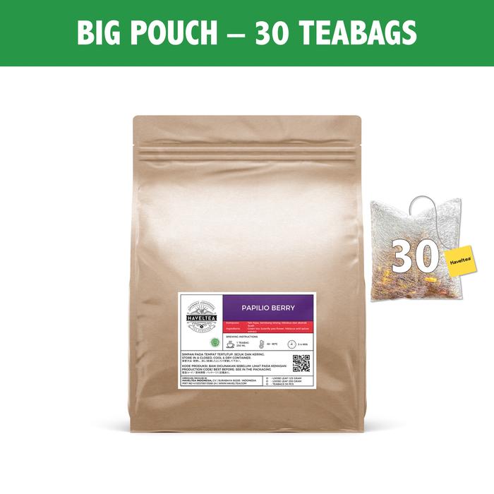 Gambar PAPILIO BERRY | Pouch | Haveltea | Teh Hijau Blackcurrant Berries - Big Pouch 30 TB dari HAVELTEA undefined Tokopedia