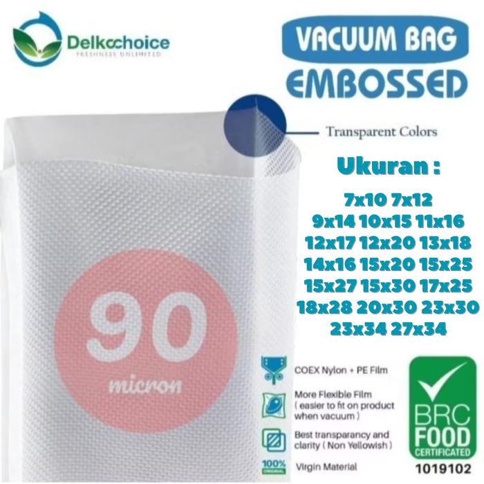 Gambar Plastik Vacum EMBOSS Vacuum Vakum Makanan Embossed Delkochoice - 23x34 dari Master Packaging undefined Tokopedia