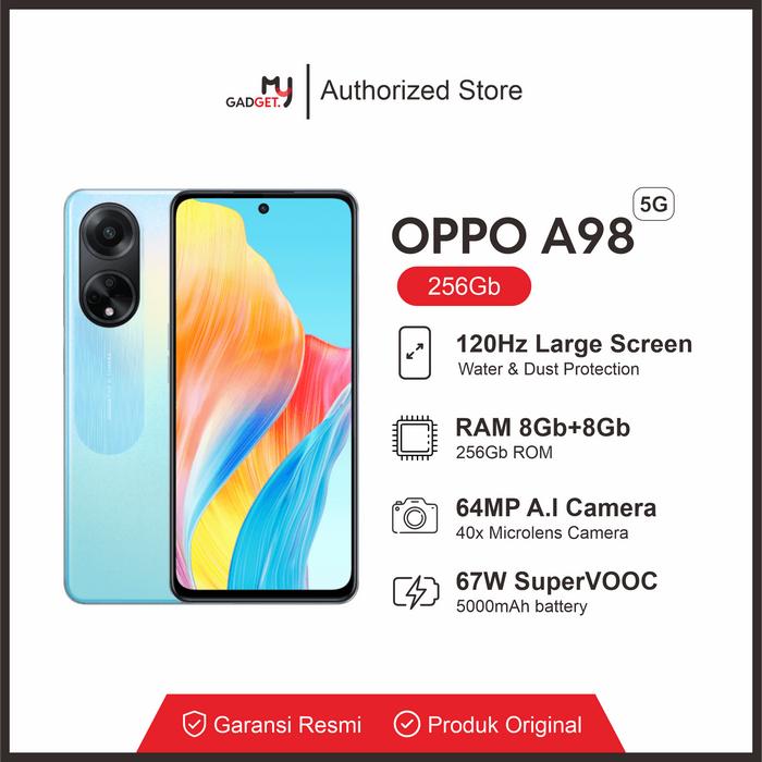 Gambar OPPO A98 5G 8/256Gb Garansi Resmi OPPO Indonesia - Biru dari Wall.B Shop undefined Tokopedia
