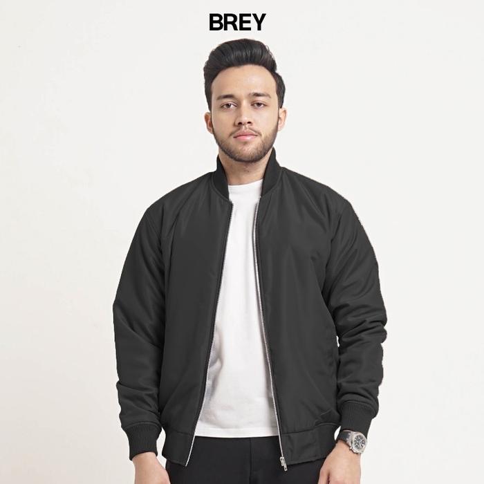 Gambar Jaket Pria Bomber Original Parasut Premium Windbreaker - Black, M dari BREY undefined Tokopedia