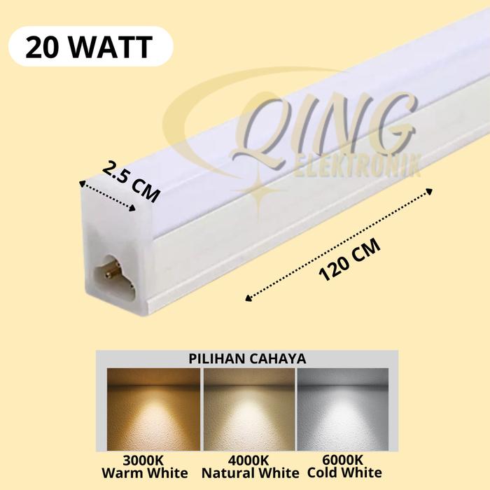Gambar Lampu T5 Tube Light LED We Lite 20W Lampu Panjang - 20W, 6000K-ColdWhite dari Qing Electronic undefined Tokopedia