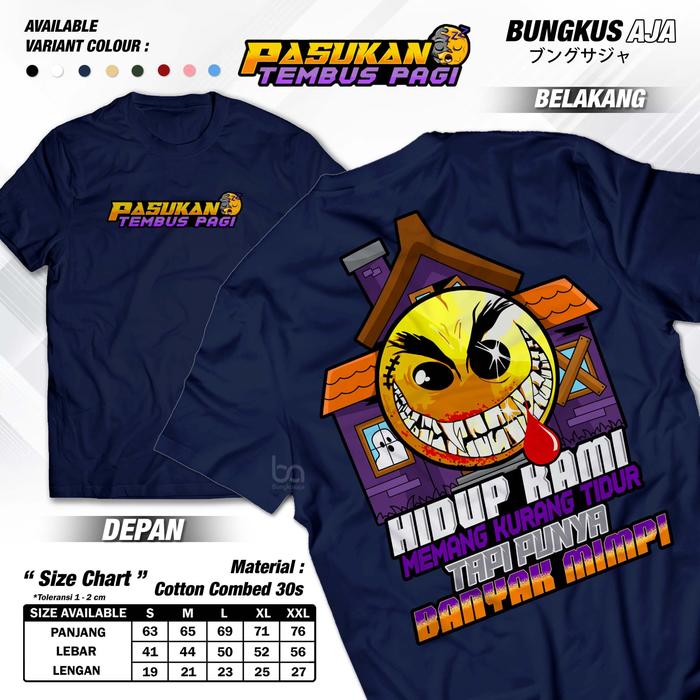 Gambar Kaos Pasukan Tembus Pagi Pasukan Jam Malam Baju Kata Kata Keren A4121 - Biru, S dari Bungkus Aja Official Shop undefined Tokopedia