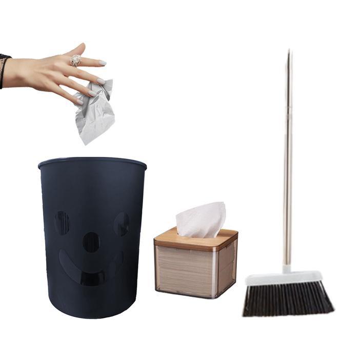 Gambar TP Angola Paket Rumah Tangga Sapu Lantai Ijuk / Tempat Sampah Plastik Trash Bin 50K - Paket 1 dari Angola Indonesia undefined Tokopedia