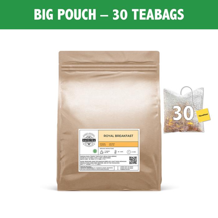 Gambar ROYAL BREAKFAST | Pouch | Haveltea | Teh Hitam Assamica |Teh Indonesia - Big Pouch 30 TB dari HAVELTEA Kota Administrasi Jakarta Selatan Tokopedia
