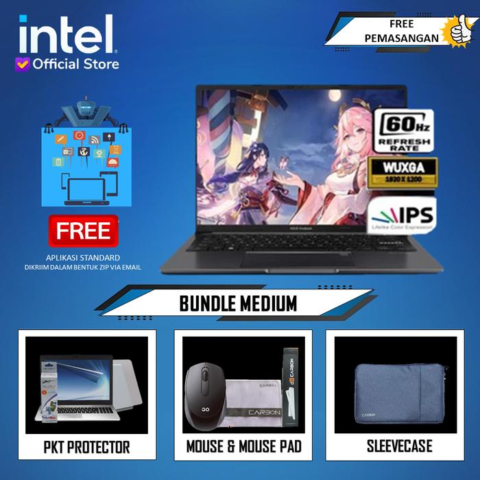 Gambar Asus Vivobook 14 A1405VA - Core I7 1355U 16GB 512G SSD IrisXe 14" IPS - BUNDLE MEDIUM, 8GB + W11 PRO dari INTEL STORE ID undefined Tokopedia