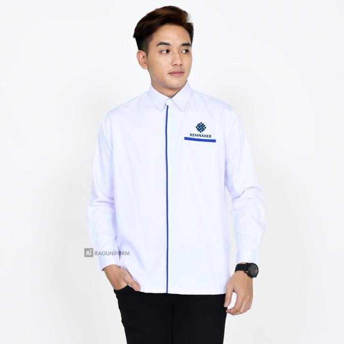Gambar KEMNAKER-RAOUNIFORM Seragam Kemnaker Wanita Baju Dinas PNS Seragam Kemnaker Panjang Pendek American Drill - Cowo Biru Pjg, S dari RAOUNIFORM undefined Tokopedia