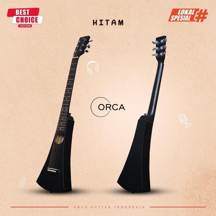 Gambar ORCA Gitar Akustik Backpacker Tanam Besi OR - BK300 Senar String Guitar - Hitam, Paket Lengkap dari Orca Guitar Indonesia undefined Tokopedia
