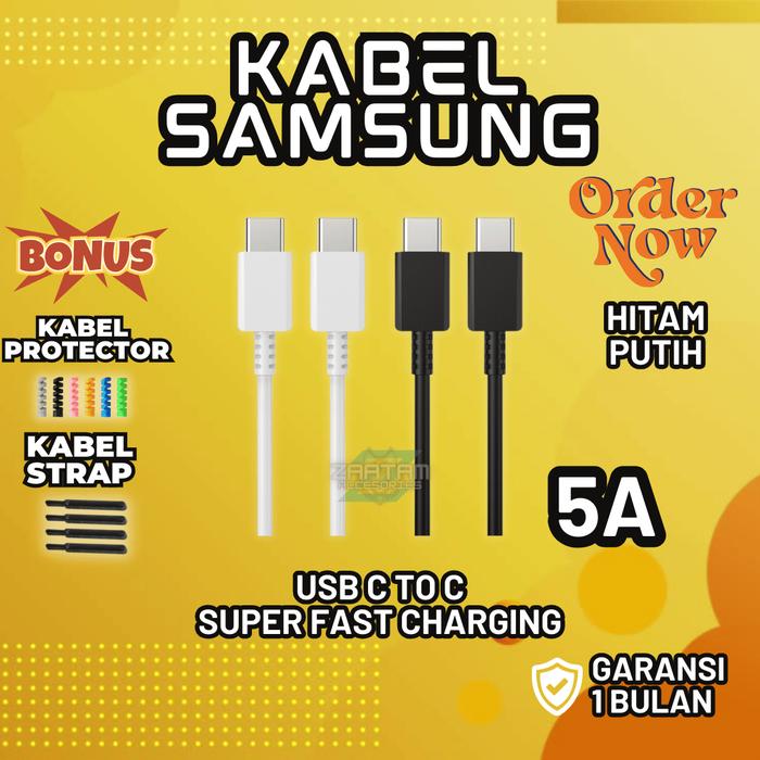 Gambar CHARGER SAMSUNG ORIGINAL SUPER FAST CHARGING TYPE C TIPE C 25W 45W - KABEL CTOC 5A, Hitam dari ZAATAM ACC undefined Tokopedia