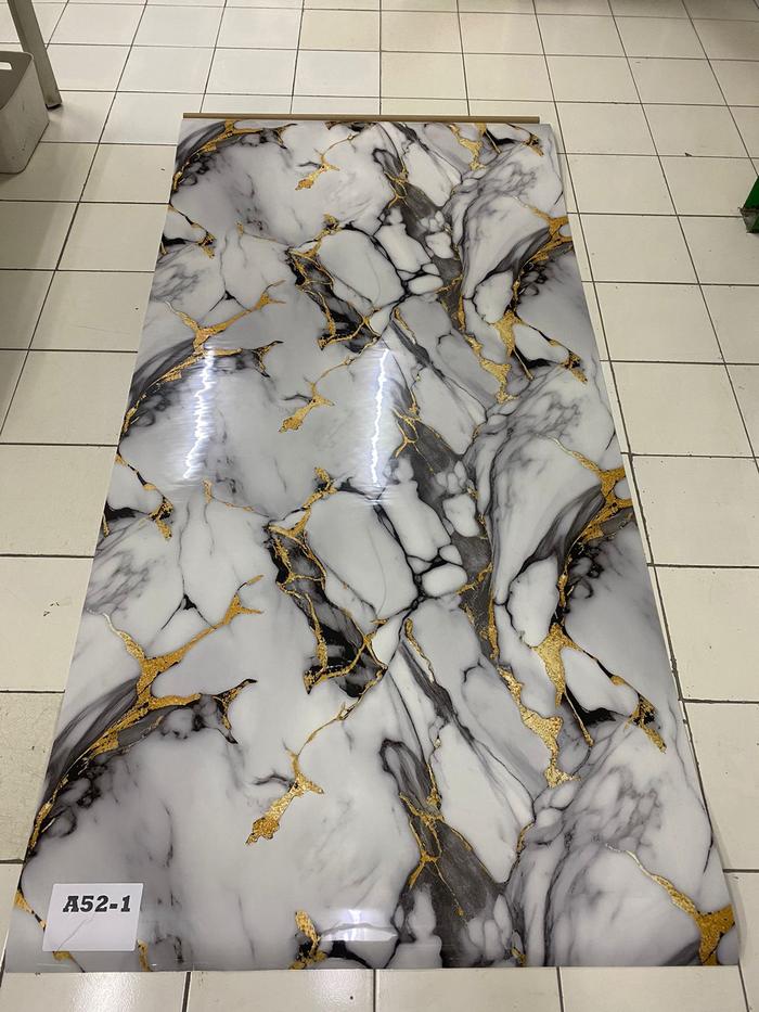 Gambar Wallpaper motif 3D marmer gold dinding marble 1 roll 1,2 x 2,44m foam pvc vinyl  A52 - A52-1 dari Wijaya Makmur Interior undefined Tokopedia