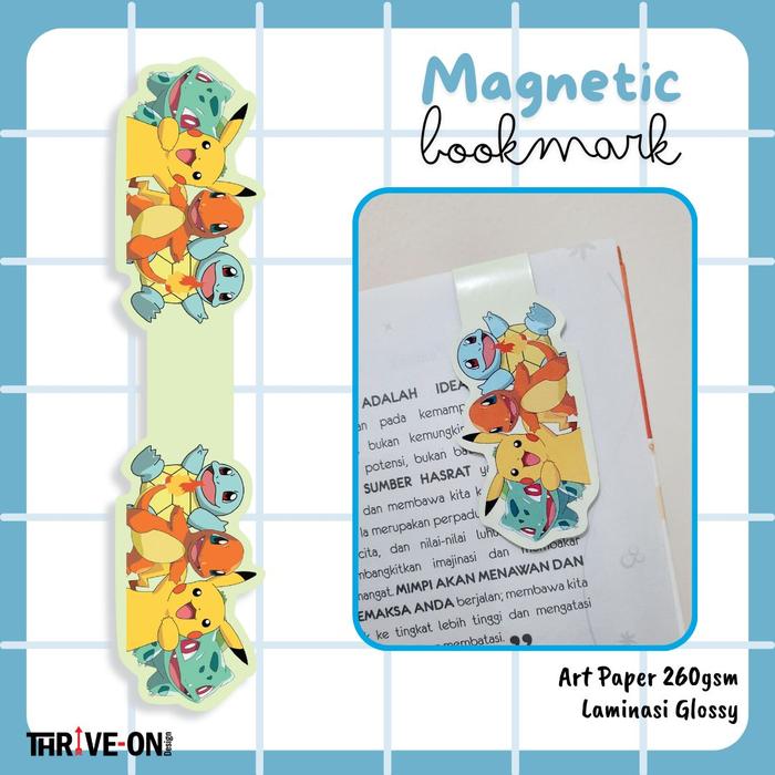 Gambar THRIVE-ON Design Magnetic Bookmark Anime Pokemon Pembatas Buku Magnetik Kualitas Baik Art Paper 260gsm Laminasi Glossy - Monster dari ThriveOnDesign undefined Tokopedia