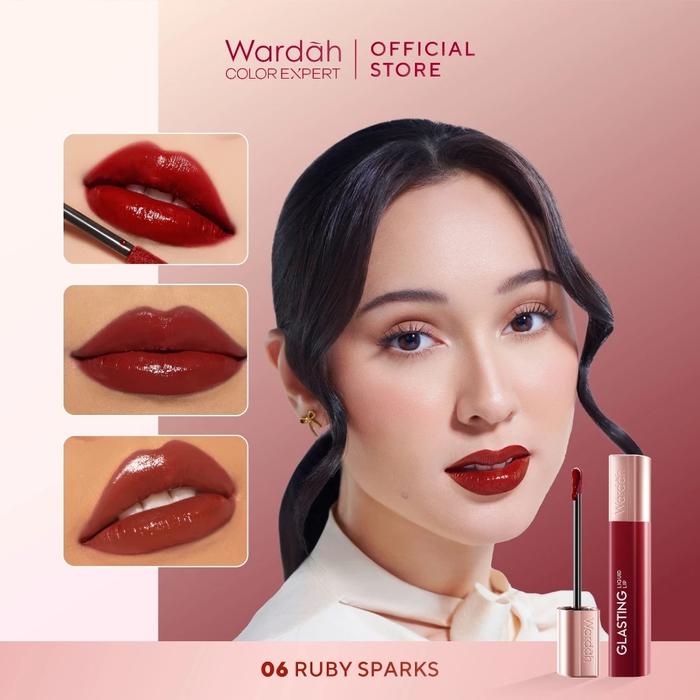 Gambar WARDAH GLASTING LIQUID LIP - 6. RUBY SPARKS dari SR BARINDO undefined Tokopedia
