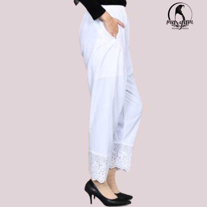Gambar CELANA PANJANG IHRAM WANITA - Putih, XXL dari Maryam_hijab store undefined Tokopedia