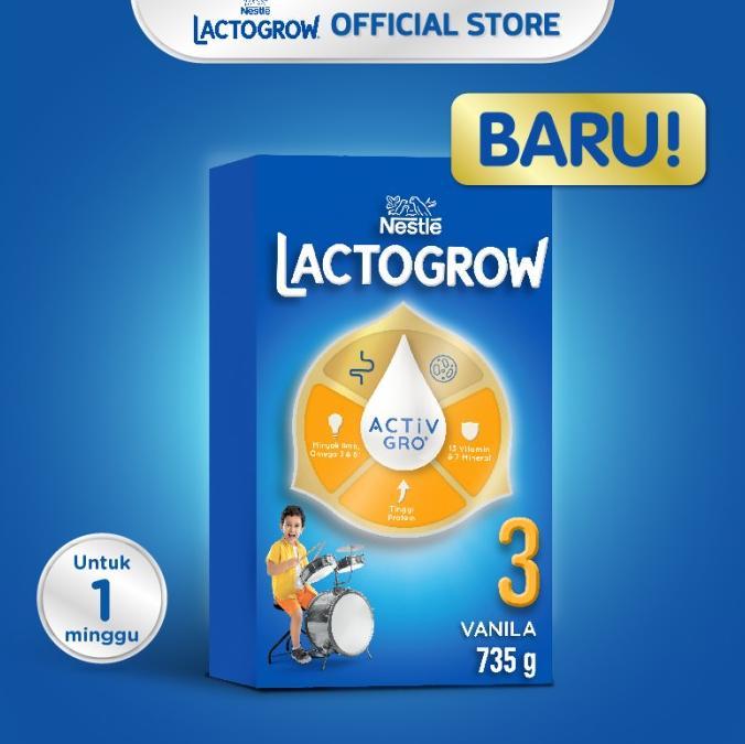 Gambar Nestlé LACTOGROW 3 Vanila Susu Anak 1-3 Tahun Box 735g dari KALARI MURAG214 undefined Tokopedia