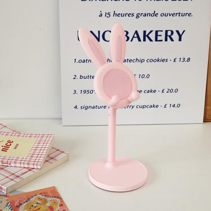Gambar Stand Holder Phone Kelinci Cute Folding Desktop Universal Portable - Pink dari masbagus undefined Tokopedia