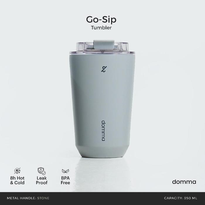 Gambar EXCLUSIVE Domma] 35 ml Go-Sip Tumer Doue Wall Stainless Steel Insulated Water Bottle Botol Minum Thermos Kopi Teh g - Stone dari neonstart undefined Tokopedia