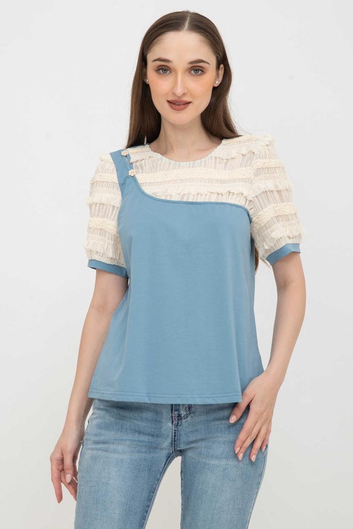 Gambar *Ready Stok* SISTER'S - Atasan Kaos Y6314 (ZE) - Biru Muda, L dari Sisters Fashion Group undefined Tokopedia