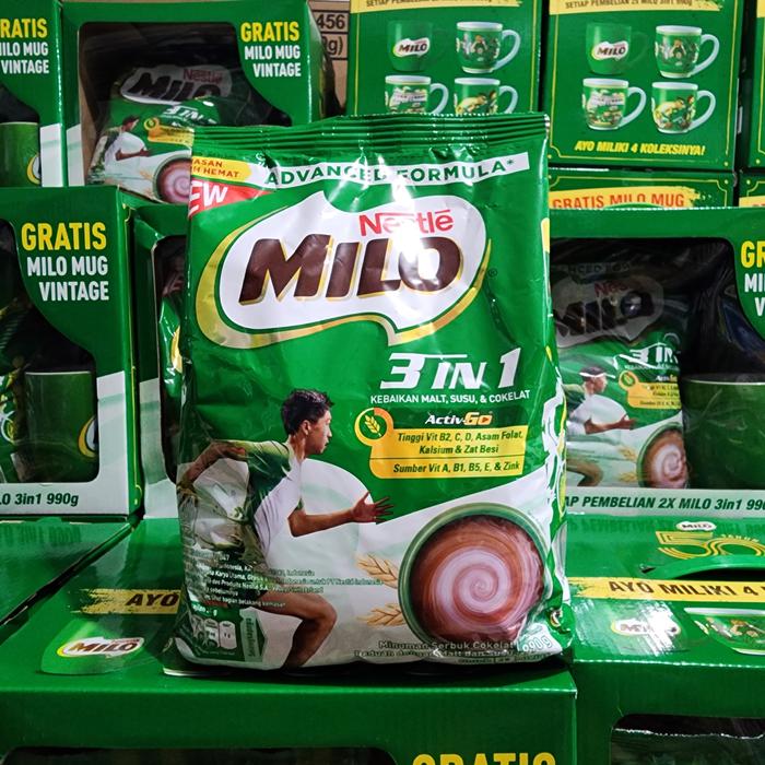 Gambar MILO 3in1 ACTIV-GO Susu Coklat Pouch 1kg - 990gr DEC 2024 dari Baby Shop TNG undefined Tokopedia
