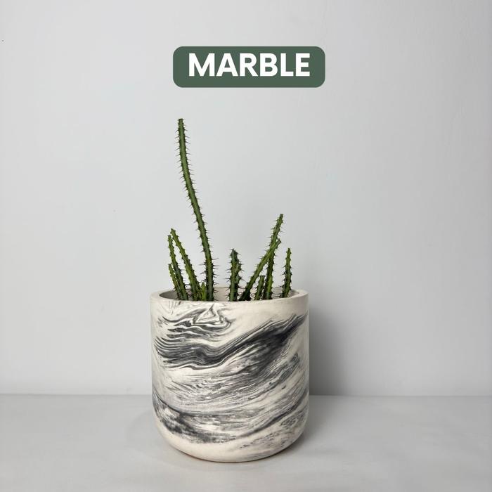 Gambar Workplant - Jivan Concrete Pot D14 - Marble, Packing Kardus dari workplant official Kota Surabaya Tokopedia