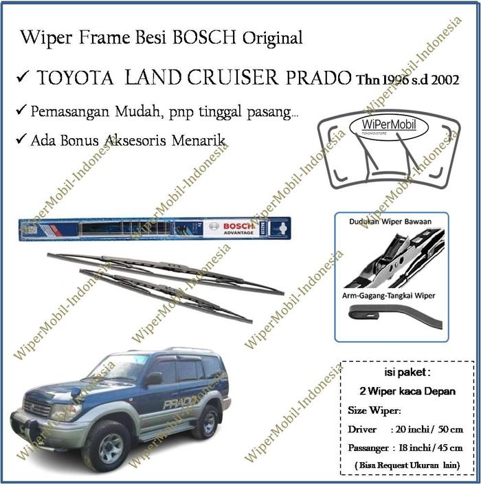 Gambar Pilihan Wiper Kaca Mobil Toyota Land Cruiser Prado tahun 1996 1997 1998 1999 2000 2001 2002 - 1 Wiper Bosch dari wipermobil undefined Tokopedia