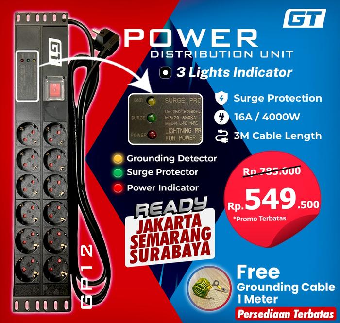 Gambar PDU GT RACK GP12 16A 12 LUBANG - STOP KONTAK RAK SERVER GERMANY 12OUTLET dari BrothersNetworks undefined Tokopedia