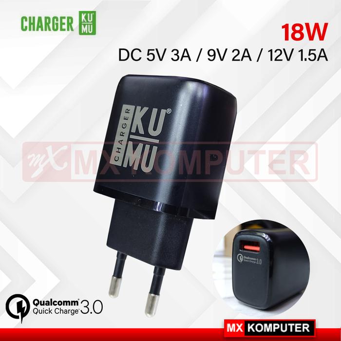 Gambar Adaptor Charger Kumu 18W Quick Charger 3.0 USB dari MXKomputer_NEW undefined Tokopedia