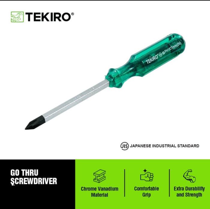 Gambar TEKIRO OBENG KETOK TEMBUS PLUS PH2 x 100 ORIGINAL/ OBENG PLUS PH2 X 100MM - PH2X100MM dari V n V-Shop undefined Tokopedia
