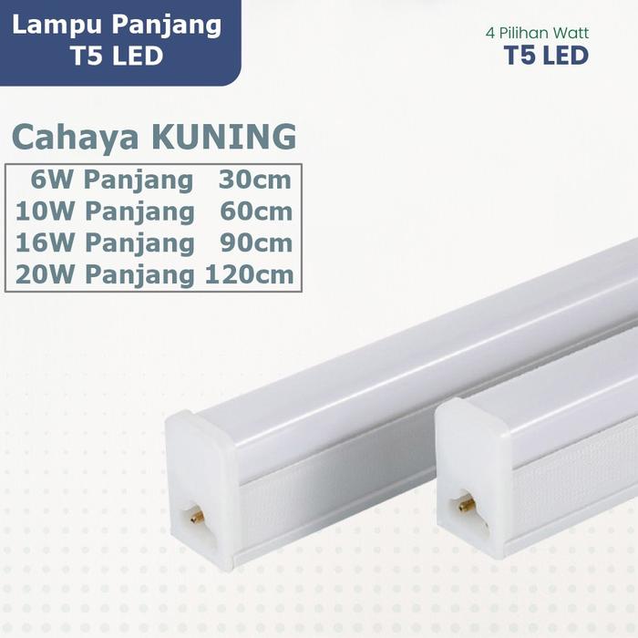 Gambar Lampu TL Led T5 6w 10w 16w 20w 30cm 60cm 90cm 120cm Neon Bohlam Putih Kuning Tube Light Led SNI - Kuning, 6 Watt dari Bumitra Indo Chem undefined Tokopedia