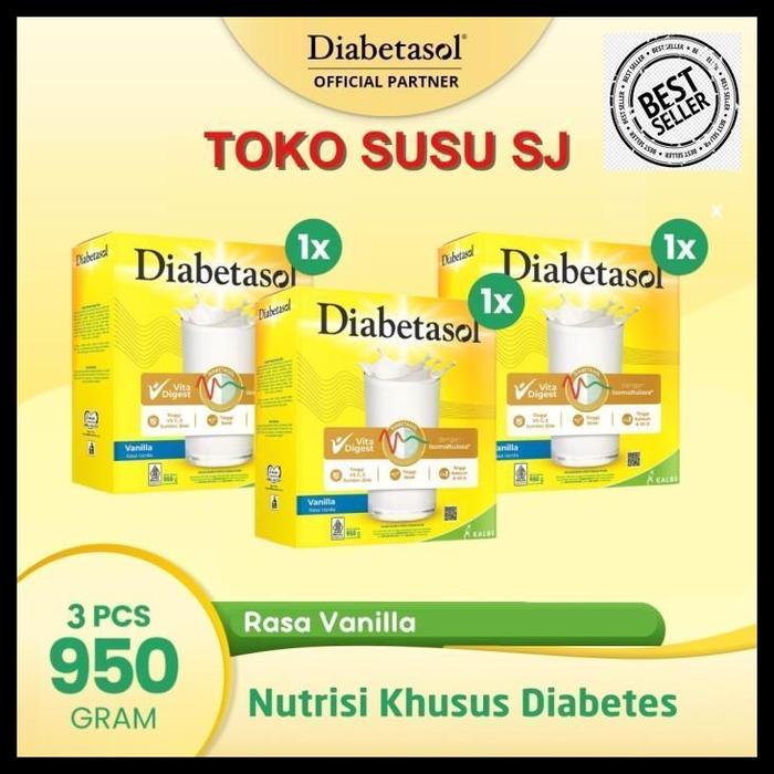 Gambar susu diabetasol vanila 1000 gr / diabetasol vanila 1 kg / diabetasol 1kg high quality - VANILA X3 box dari Fera cheese Foddie undefined Tokopedia